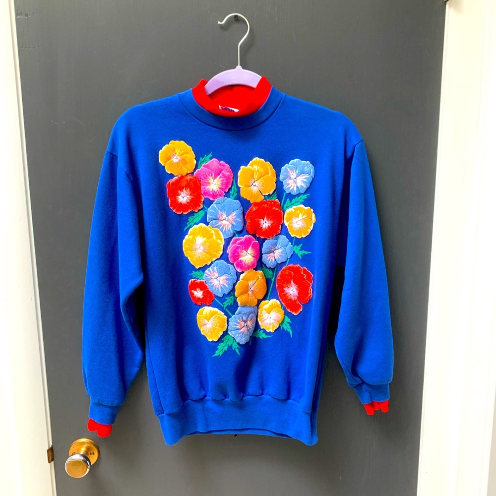 Floral Grandma Sweatshirt Size S